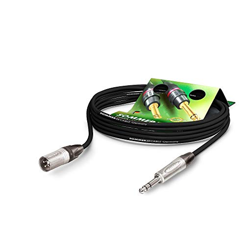 Sommer Cable Mikrofonkabel Stage 22 Highflex XLR male 3-pol Neutrik NC3MXX / Klinke 6,3mm stereo Neutrik NP3X, Schwarz Kabel, Made in Germany by (2,5m) von Sommer Cable