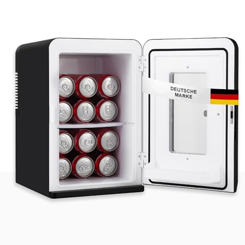 Sommertal KS15 Mini Kühlschrank, zum kühlen und wärmen, Volumen 15L, AC für Haus Steckdose und DC für Auto 12V Betrieb, Bierkühlschrank lautlos Getränkekühlschrank klein von Sommertal