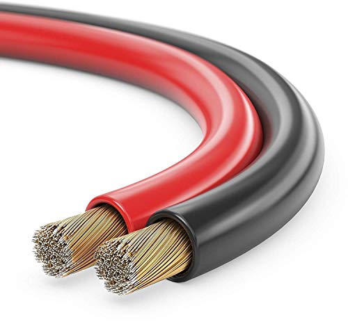 sonero® 25 Meter 2x2,50mm² CCA Lautsprecherkabel / Boxenkabel, Farbe: rot/schwarz von Sonero