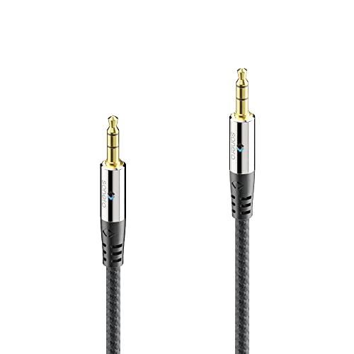 Sonero® premium Audiokabel mit Nylon Mantel, 3.5mm Klinke, 3,00m, vergoldete Kontakte, schwarz von Sonero