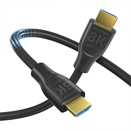 Sonero PHC110-015 8K Ultra High Speed HDMI Kabel mit Ethernet, gegossener Designstecker, vergoldete Anschlüsse (8K UltraHD, 4K 3D mit 50Hz/60Hz, 48Gbps Full Bandwith, Dynamic HDR), 1,5m von Sonero