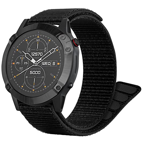 Fenix 6X Loop Armband, für Fenix 7X/Fenix 6X pro/Fenix 6X Sapphire/Fenix 5X /Fenix 5X plus/Fenix 3/Garmin Enduro/Tactix Delta/Descent Mk1 Mk2 Mk2i 26mm Nylon Sportarmband Uhr Ersatzarmband von Songsier