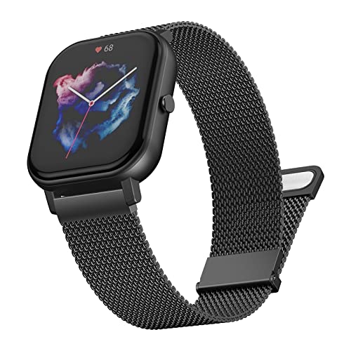 Metall Armband für Amazfit GTS/GTS 2 /GTS 3/ GTS 4/ GTS 2 Mini/GTS 2e /GTR 42 mm/Bip/Bip S, 20mm Rostfreier Stahl Ersatzarmband Galaxy Watch Active2/Galaxy Watch 42mm/Galaxy Watch 3 41mm von Songsier