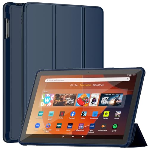 Two Angles Smart Trifold Stand Soft TPU Back Case with Auto Wake/Sleep, Also Compatible with Sony - Navy Blue von Sonlaryin