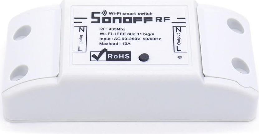 Sonoff RF R2 1-Kanal-Smart-Relais, gesteuert über WLAN + 433 MHz RF - 230 VAC 2200 W (M0802010002) von Sonoff