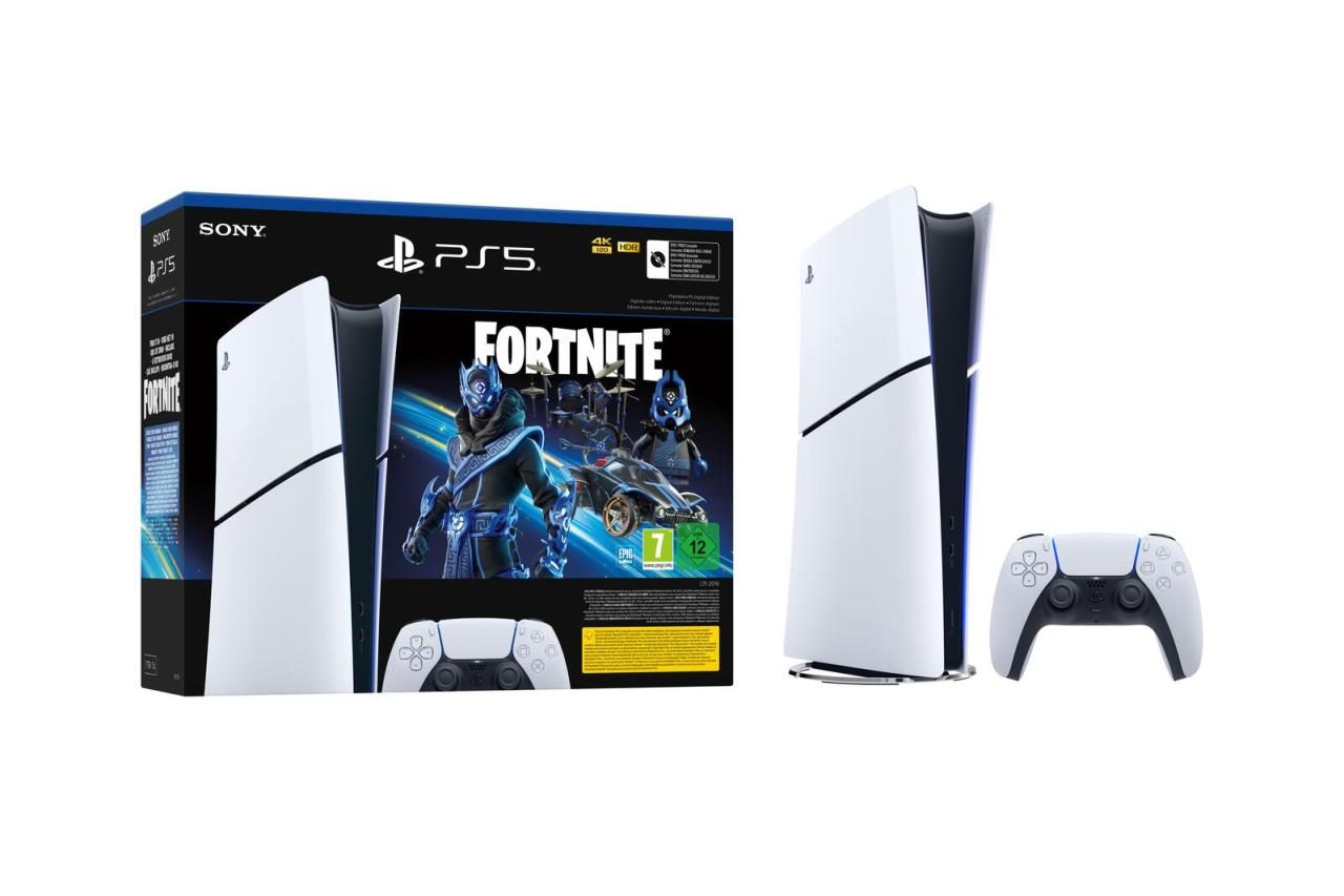 Sony Playstation 5 Slim Digital-Edition Fortnite Cobalt Star Bundle, weiß Sony Playstation 5 Slim Digital-Edition Fortnite Cobalt Star Bundle, weiß von Sony