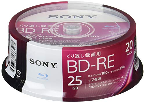 Sony Video für eine Blu-ray Disc 20BNE1VJPP2 (BD-RE1 Schicht: 2 × 20 Blatt Packung) von Sony