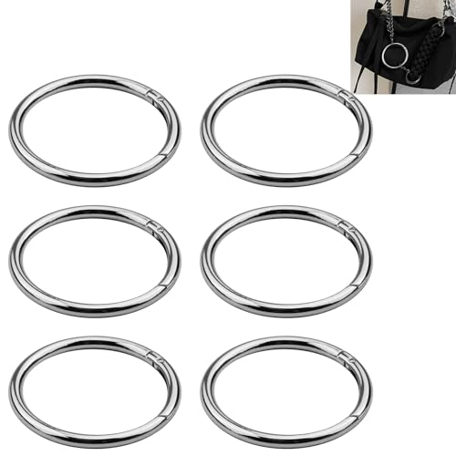 Hochwertiges Set aus 6 pcs runden Karabinerhaken 60mm aus Zinklegierung, Robuste Schlüsselanhänger für Taschen, Handtaschen, DIY Handwerk, Silberfarben Hochwertiges Set aus 6 pcs runden Karabinerhaken 60mm aus Zinklegierung, Robuste Schlüsselanhänger für Taschen, Handtaschen, DIY Handwerk, Silberfarben von SopwMap