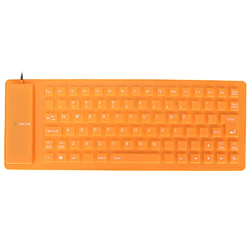 Faltbare Silikon -Tastatur, 85 Tasten Silikontastatur, Rollup Stummes Tippen der Soft -Touch -Tastatur mit Vollständig Versiegeltem Design für PC -Notebook -Laptop (ORANGE) von Sorandy