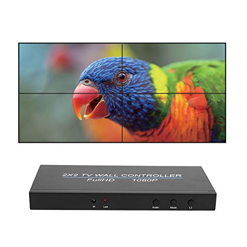 Sorandy 1080P @ 60HZ 2x2 Videowand Controller, HDMI Vierfach Splicer, 1 HDMI Eingänge auf 4 HDMI Ausgänge Video Wall prozessor Unterstützung 2X1 3X1 4X1 von Sorandy