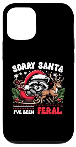 Hülle für iPhone 12/12 Pro SorrySanta I'Ve Been Feral Raccoon Weihnachtsbeleuchtung Rentier von SorrySanta I'Ve Been Feral Raccoon Reindeer 2