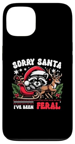 Hülle für iPhone 13 SorrySanta I'Ve Been Feral Raccoon Weihnachtsbeleuchtung Rentier von SorrySanta I'Ve Been Feral Raccoon Reindeer 2