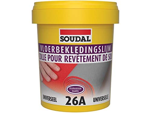 Soudal Bodenbelagskleber 26A für weiche Bodenbeläge wie Vinyl, Textil, PVC Linoleum Eimer 1Kg von Soudal