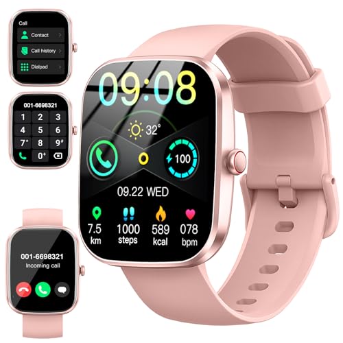 Smartwatch Damen Herren, 1.91'' Zoll HD Smart Watch mit Bluetooth Anrufe, Fitness Tracker mit 110+ Sportmodi, Herzfrequenz SpO2 Schlafmonitor Schrittzähler, IP68 Wasserdicht Fitnessuhr für Android iOS von Soudorv