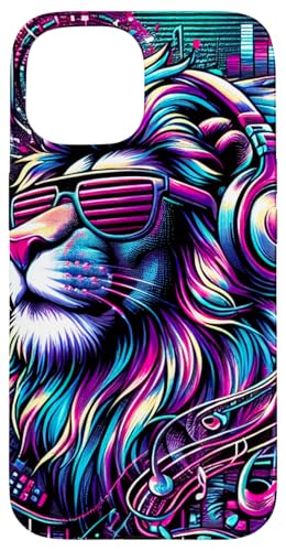 Hülle für iPhone 15 Urbaner Party Löwe mit Kopfhörer liebt Musik - ROAR von Sound Lion Sonnenbrille Headphones