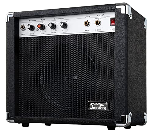 Soundking AK10-G Gitarrenverstärker 30 Watt - 2-Band Equalizer - 8" Speaker - Kopfhörerausgang & Pedalanschluss - Idealer Combo Amp für Einsteiger mit Extra robusten Schutzecken von Soundking