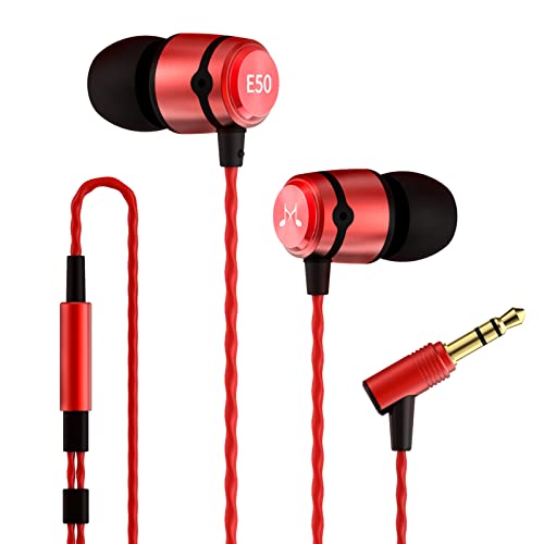 SoundMAGIC E50 V1 Wired Earbuds Without Microphone, In-Ear HiFi Earphones, Noise Isolating Headphones, Comfortable Fit, Black Red von SoundMAGIC