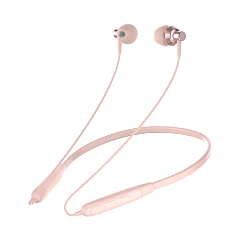 SoundMAGIC S20BT Bluetooth-Kopfhörer mit Nackenbügel, drahtlose Ohrhörer, HiFi-Stereo-In-Ear-Headset mit Mikrofon, leichte Sport-Kopfhörer, Lange Wiedergabezeit, rosa von SoundMAGIC