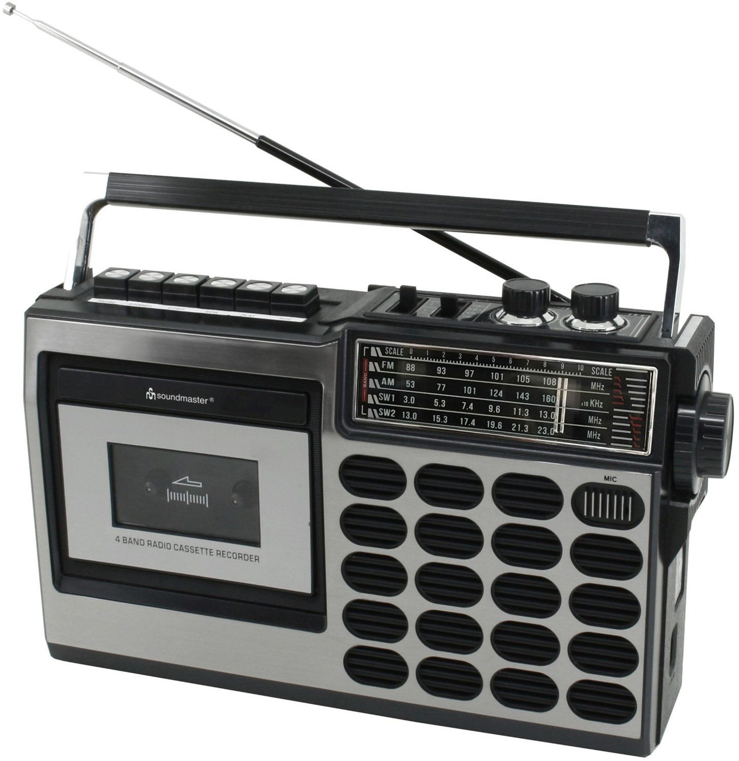 RR18SW Mono-Radio-Cassetten-Rekorder schwarz von Soundmaster