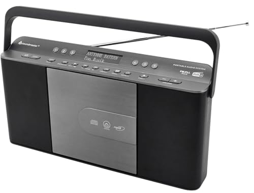 Soundmaster RCD1870SW tragbares Digitalradio mit CD-Player DAB+ UKW-RDS USB Wecker Hörbuch Einschlaffunktion Küchenradio - extrem schmale Bauweise von Soundmaster