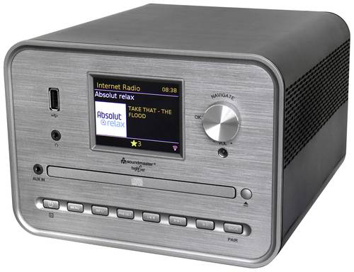 Soundmaster ICD1050SW CD-Player Silber Internetradio, DAB+, WLAN, USB, Inkl. Lautsprechern von Soundmaster