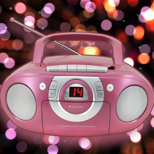 Soundmaster SCD5100PI Radio Kassettenspieler mit CD Spieler in pink von Soundmaster