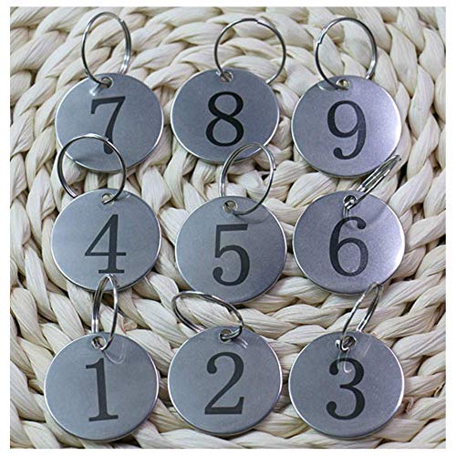 Sourcemall 4 cm Edelstahl nummeriert Schlüsselanhänger ID Tags nummeriert Schlüsselanhänger (1–25) von Sourcemall