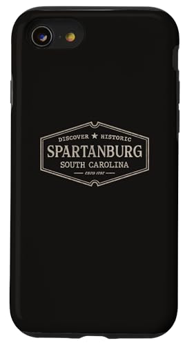 Hülle für iPhone SE (2020) / 7 / 8 Spartanburg South Carolina | Historisches Spartanburg SC von South Carolina Standard Apparel Co.