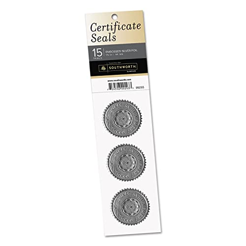 Southworth Certificate Seals, 1.75 Inch-Round, 15-Count, Silver (99294) by Southworth von Southworth