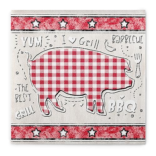 Sovie HOME Serviette BBQ | Airlaid-Servietten 40x40 cm | hochwertig saugstark | Feiern Garten Grillparty Grillen | 12 Stück von Sovie Home