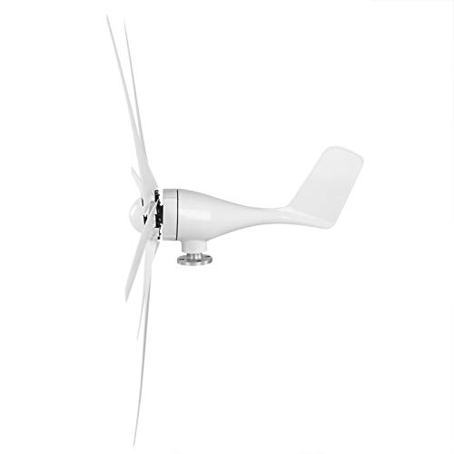 Windmill -Turbinengenerator, 800 -W -Windmühlen -Turbinen Generator Kleine 6 Klingen Wind Industriemaschinenausrüstung für Meereshausladung, Sonnenkollektoren (WHITE) von Spacnana