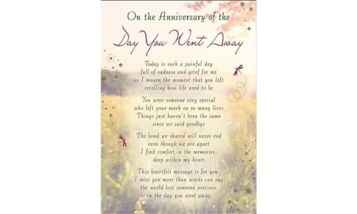Anniversary of the Day You Went Away Plastic Grave Card von Special Thoughts