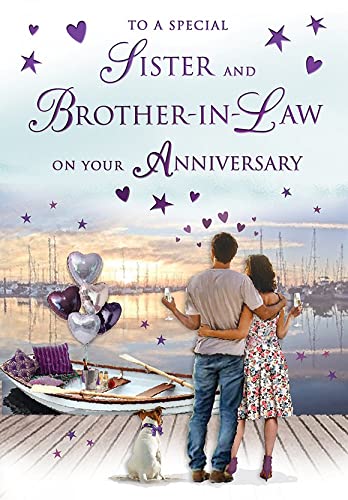 Jubiläumskarte für Schwester und Schwiegerbruder – Regal Publishing – To a Special Sister and Brother-In-Law on your anniversary- Pair by the Sea Design von Special Thoughts