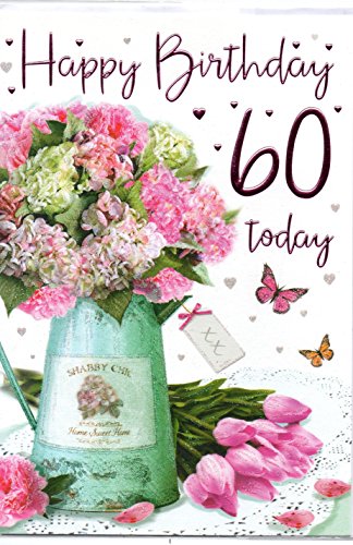 Special Thoughts Geburtstagskarte zum 60. Geburtstag – Happy 60th Birthday – Blumendesign von Special Thoughts
