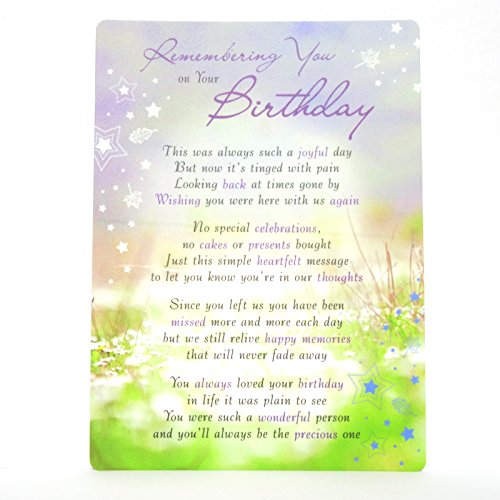 Special Thoughts Remembering You On Your Birthday Plastic Grave Card, Green von Special Thoughts