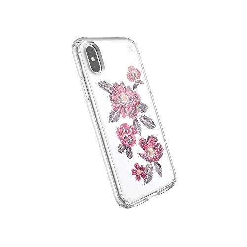 Speck Presidio Clear + Print iPhone XS/iPhone X Hülle bestickt Floral Fuchsia/Transparent von Speck