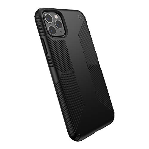 Speck iPhone 11 Pro Max Schutzhülle Rutschsicher Rutschfest Handyhülle Schützende Hülle Tasche Dünne Schale Hardcase Beständig mit Shock Barrier für Apple iPhone 11 Pro Max - Presidio Grip - Schwarz von Speck