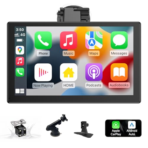 A-pple CarPlay & Android Auto Display, 9 Zoll Carplay Nachrüsten IPS Touch Display mit 1080P Rückfahrkamera, Navigationsgeräte für Auto mit Mirror Link/Bluetooth/AUX/FM/Siri/G00gle A-pple CarPlay & Android Auto Display, 9 Zoll Carplay Nachrüsten IPS Touch Display mit 1080P Rückfahrkamera, Navigationsgeräte für Auto mit Mirror Link/Bluetooth/AUX/FM/Siri/G00gle von Spedal