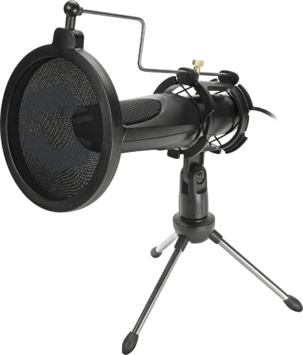 Speedlink AUDIS Desktop Streaming Microphone – Stream Mikrofon mit Ständer und Popfilter – Plug & Play, schwarz von Speedlink