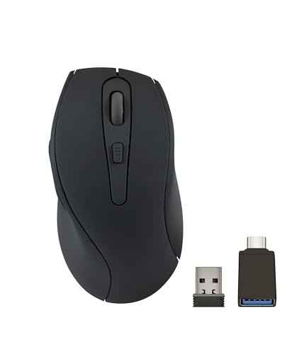 Speedlink AXON Silent Mouse Wireless - PC Maus kabellos, leiser klick, mit Akku wiederaufladbar USB-C, antibakterielle Oberfläche gummiert, ergonomisch, 2.4GHz, bis 1600dpi, schwarz von Speedlink