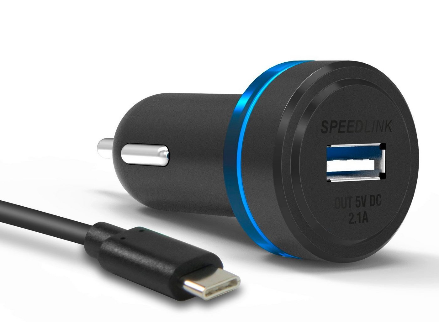 Speedlink Konsolen-Dockingstation KFZ Lader 2,4A USB Ladegerät Auto Lade-Adapter, für Nintendo Switch / Lite Handy Tablet, Beleuchtet von Speedlink