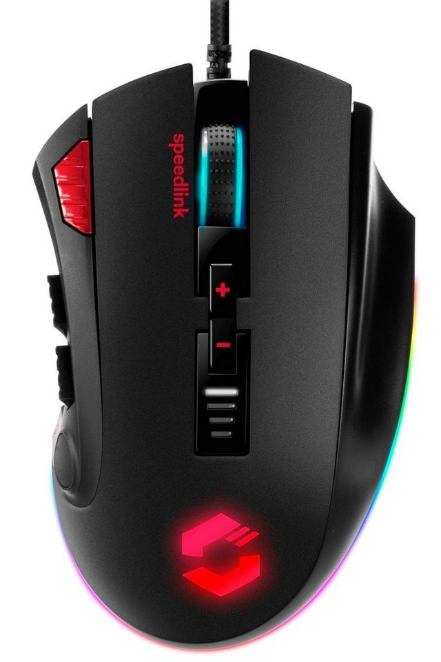 Speedlink TARIOS RGB USB Profi Gaming Maus Mouse Makros Gaming-Maus (12 programmierbare Tasten Lichteffekte 24.000dpi LED Beleuchtung) von Speedlink
