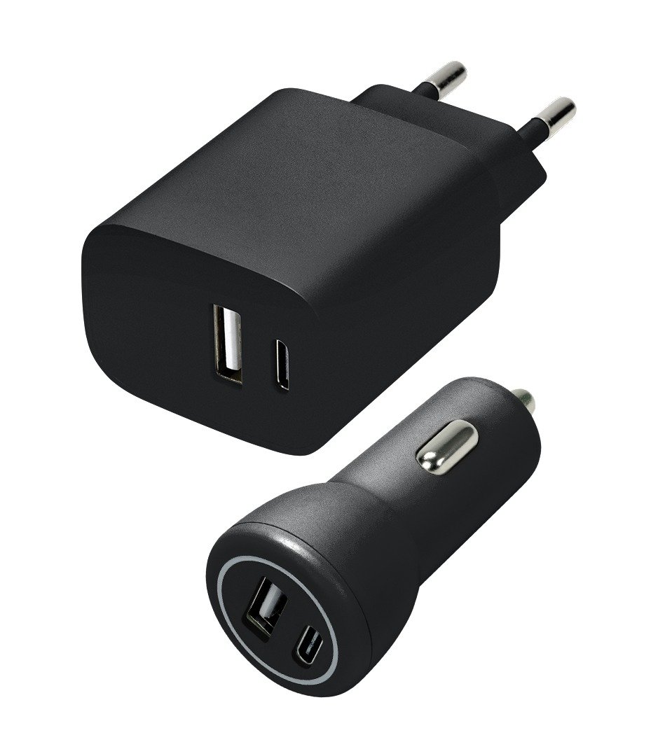 Speedlink - Wall&Car Charger Set USB-A&USB-C 15W, black von Speedlink