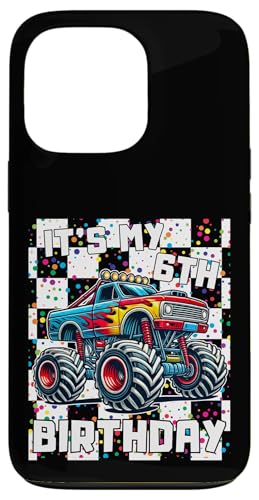 Hülle für iPhone 13 Pro 6. Geburtstag Shirt Rennauto Flagge Geburtstag Shirt LKW Flagge von Speedy Celebrations Little Car Racer Birthday Wear