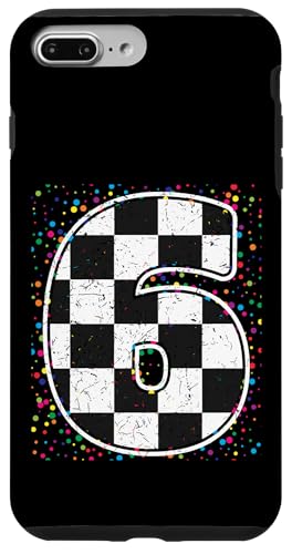 Hülle für iPhone 7 Plus/8 Plus 6. Geburtstag Shirt Rennauto Flagge Geburtstag Shirt LKW Flagge von Speedy Celebrations Little Car Racer Birthday Wear