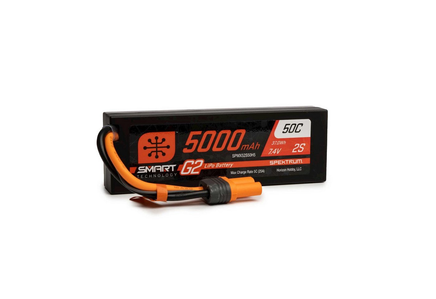 Spektrum Spektrum Lipo Akku 5000mAh 2S 7,4V Smart G2 50C Hard Case IC5 RC-Fernsteuerung von Spektrum