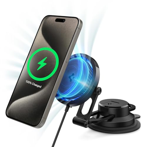 Spigen OneTap Pro 3 Cryomax Magsafe Autohalterung mit Ladefunktion, Kompatibel mit iPhone 16 15 14 13 12, Armaturenbrett Handyhalterung, Schnellladen Kfz Wireless Car Charger Spigen OneTap Pro 3 Cryomax Magsafe Autohalterung mit Ladefunktion, Kompatibel mit iPhone 16 15 14 13 12, Armaturenbrett Handyhalterung, Schnellladen Kfz Wireless Car Charger von Spigen