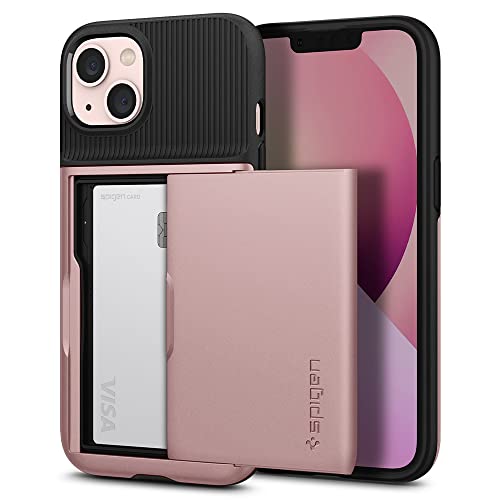 Spigen Slim Armor CS Hülle Kompatibel mit iPhone 13 Kartenfach -Rose Gold von Spigen