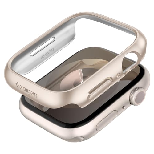 Spigen Thin Fit Hülle Kompatibel mit Apple Watch Serie 9/8/7 41mm - Starlight von Spigen