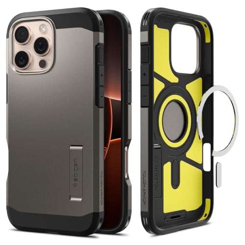 Spigen Tough Armor (AI) MagFit Hülle für iPhone 16 Pro Max, Kompatibel mit MagSafe Zubehör -Gunmetal von Spigen